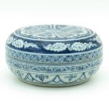 A Blue and White Round Box