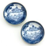 A Pair of Blue and White Small Plates