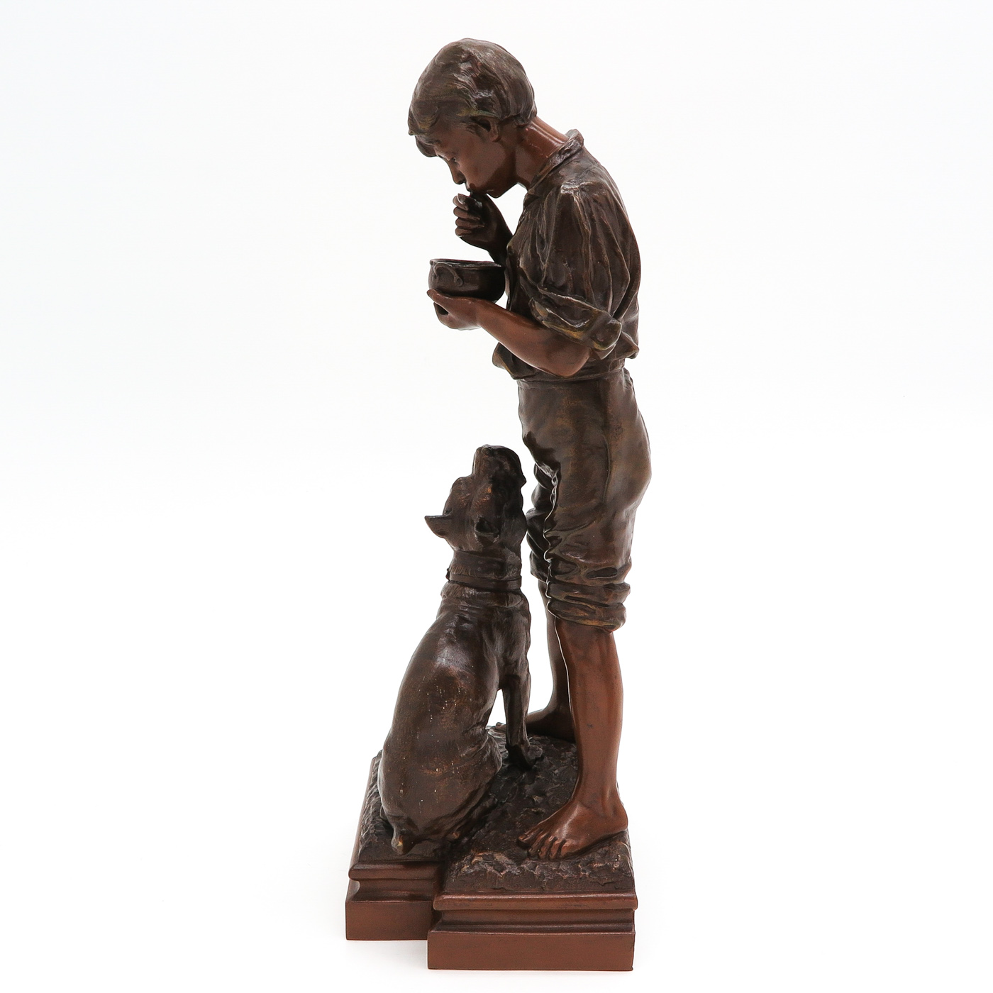 A Sculpture of Boy with Dog - Image 2 of 8