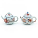 A Pair of Small Imari Tea Pots