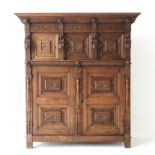 A 17th Century Flemish Carved Oak Wardrobe