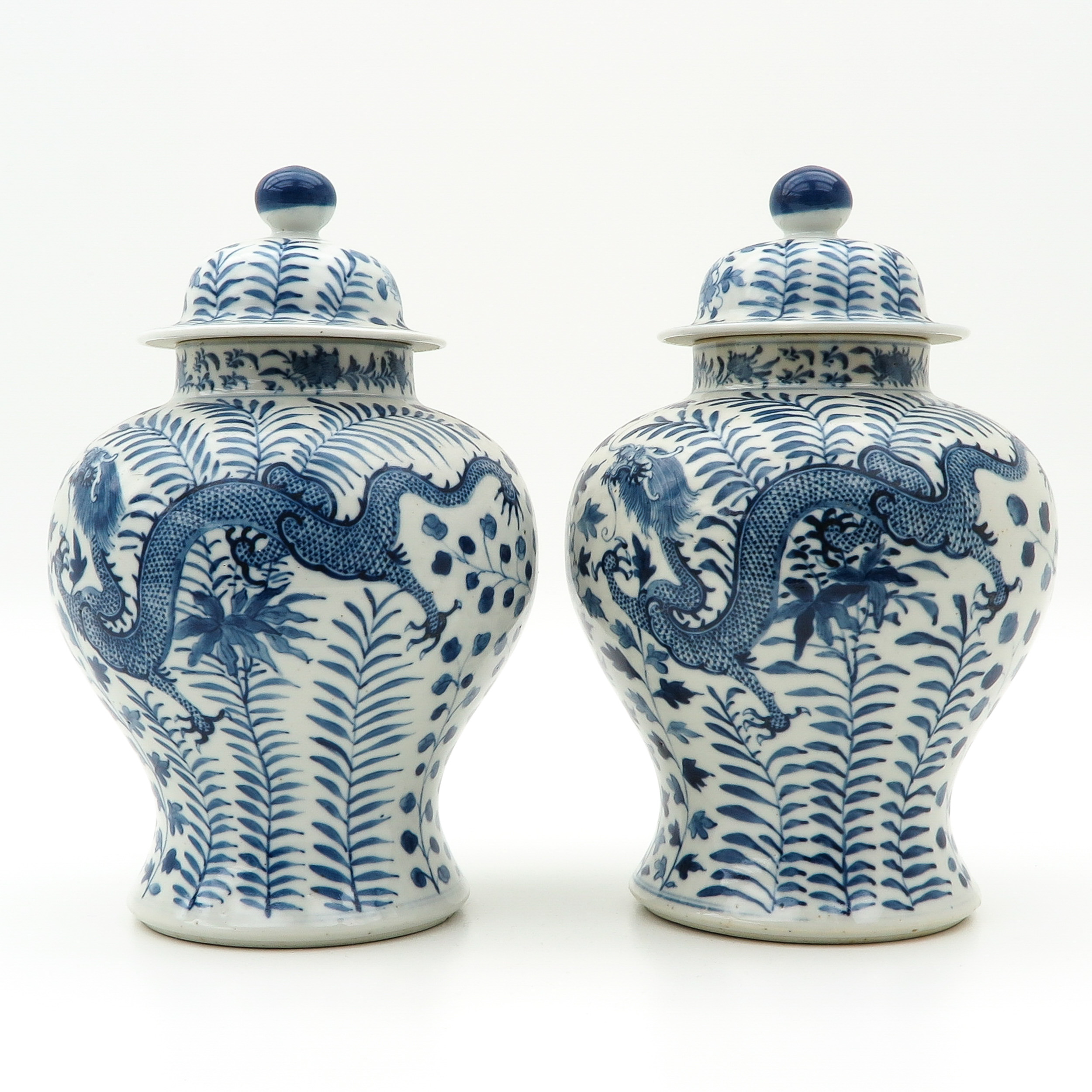 A Pair of Temple Jars with Covers - Image 2 of 9