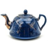 A Powder Blue and Gilt Teapot