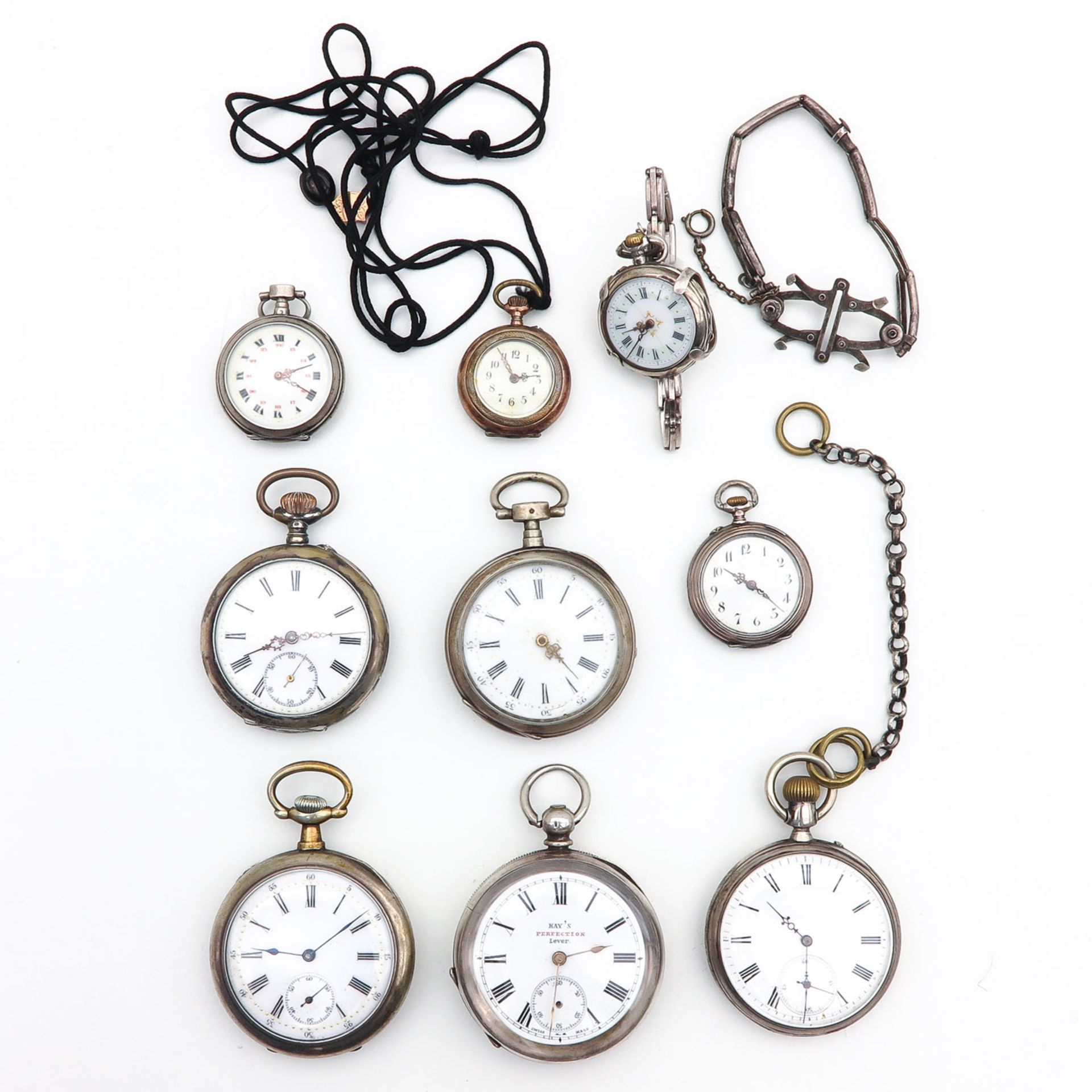 A Collection of 9 Silver Pocket Watches