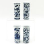 A Series of Four Blue and White Vases
