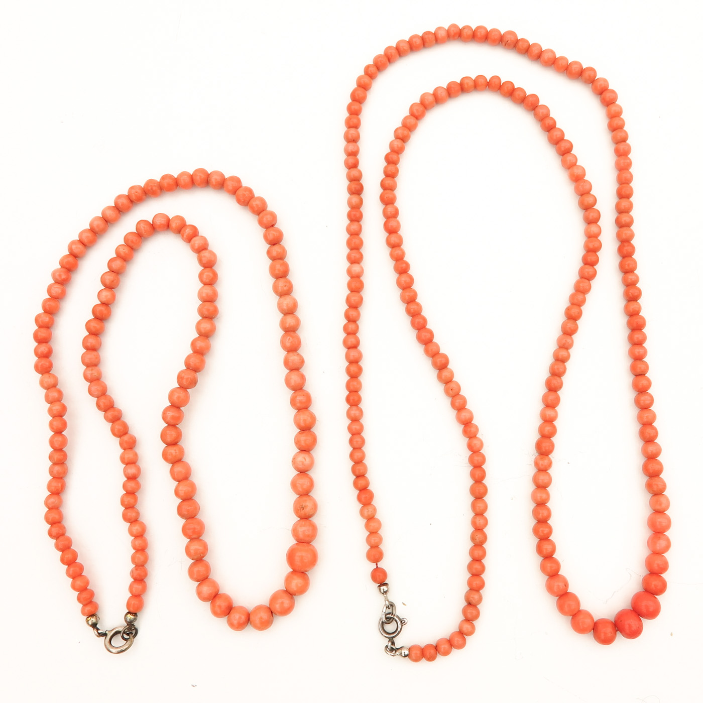 Two Red Coral Necklaces