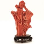 A Carved Red Coral Sculpture