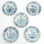 A Series of Five Imari Plates