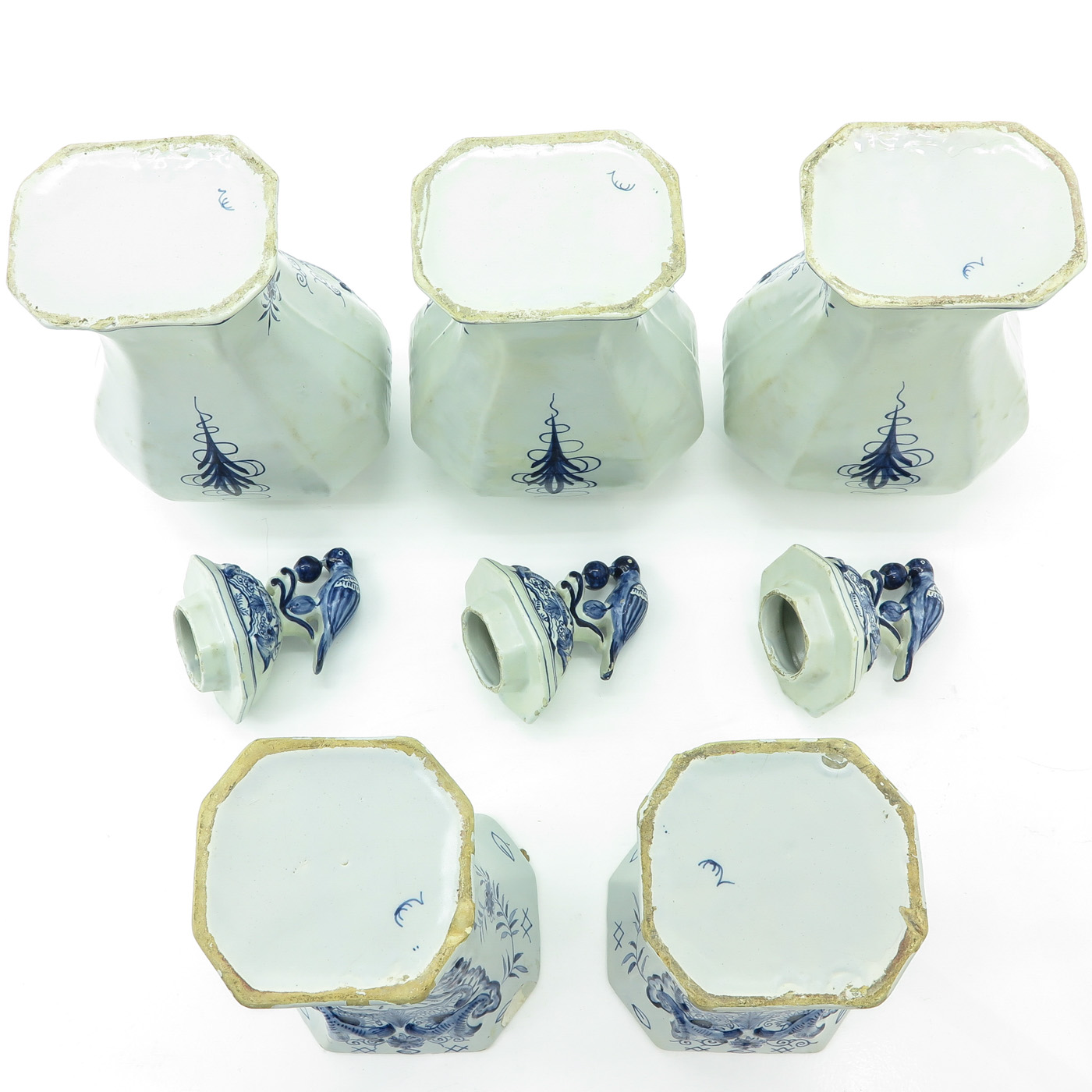 A Five Piece Delft Garniture Set - Image 6 of 10