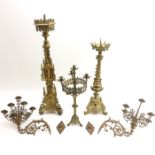 A Collection of Religious Candlesticks