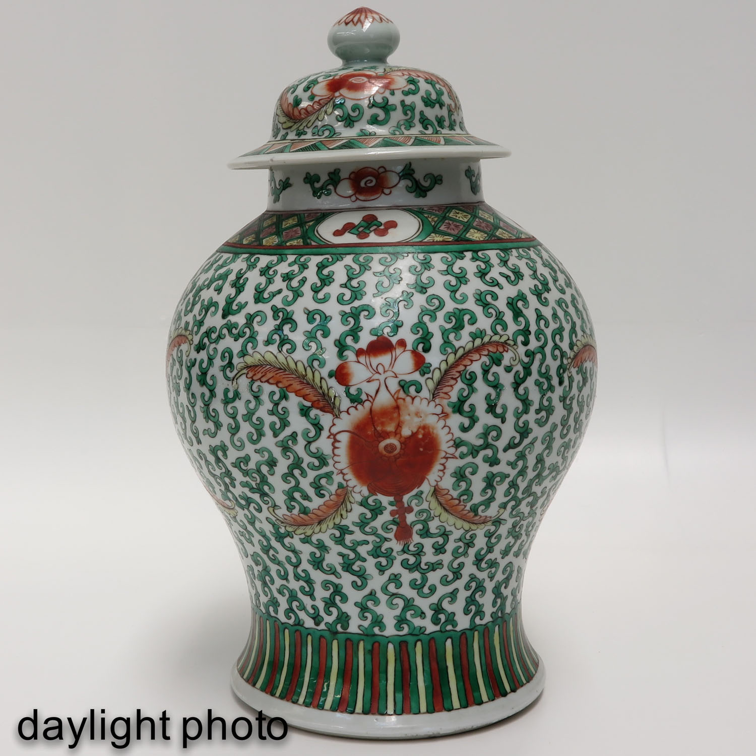 A Polychrome Temple Jar with Cover - Image 7 of 9