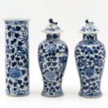 A Set of 3 Garniture Vases
