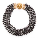 A 5 Strand Garnet Necklace