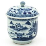 A Blue and White Covered Jar