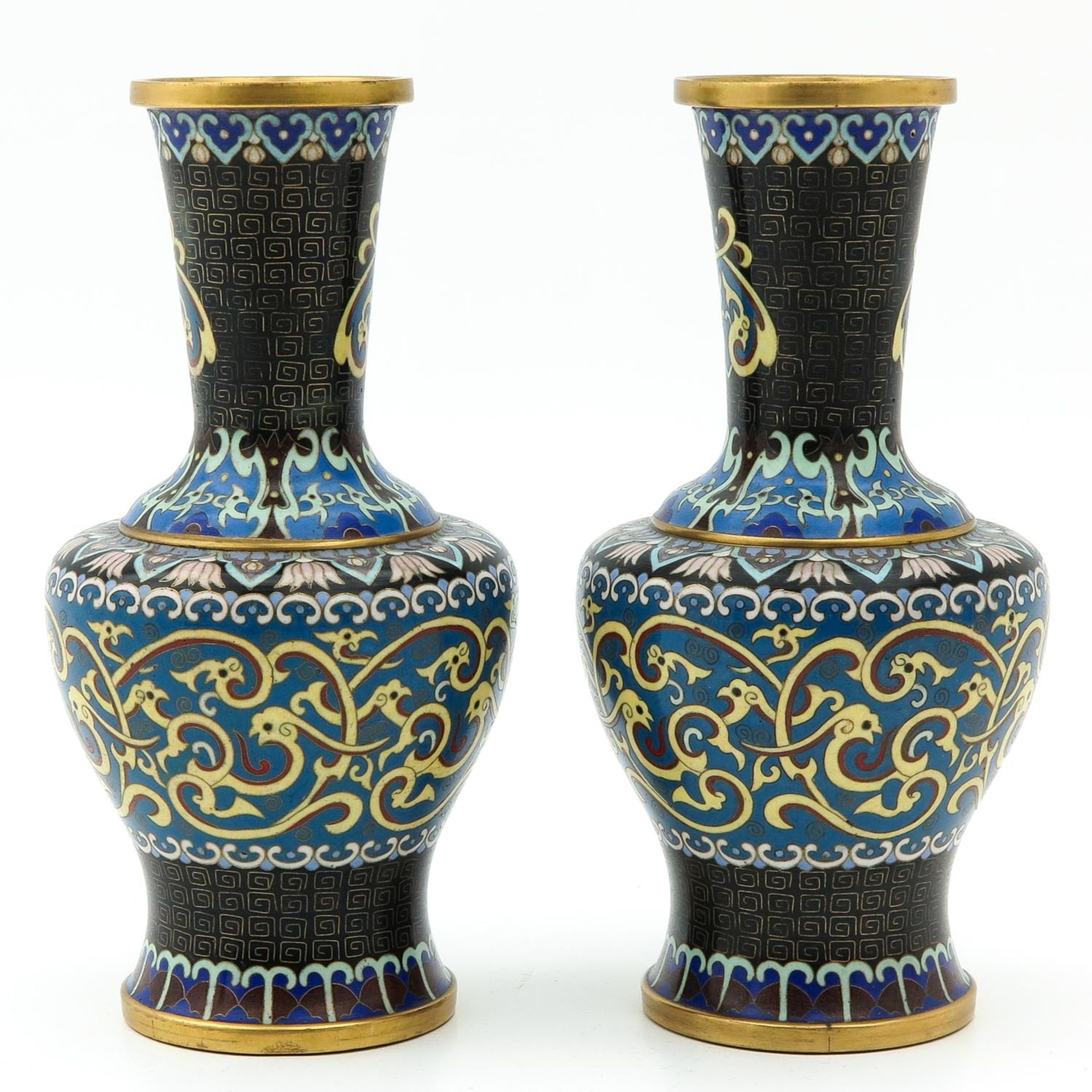 A Pair of Cloissone Vases - Image 2 of 9