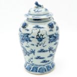 A Blue and White Jar with Cover