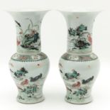 A Pair of Famille Verte Vases