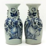 A Pair of Blue and White Vases