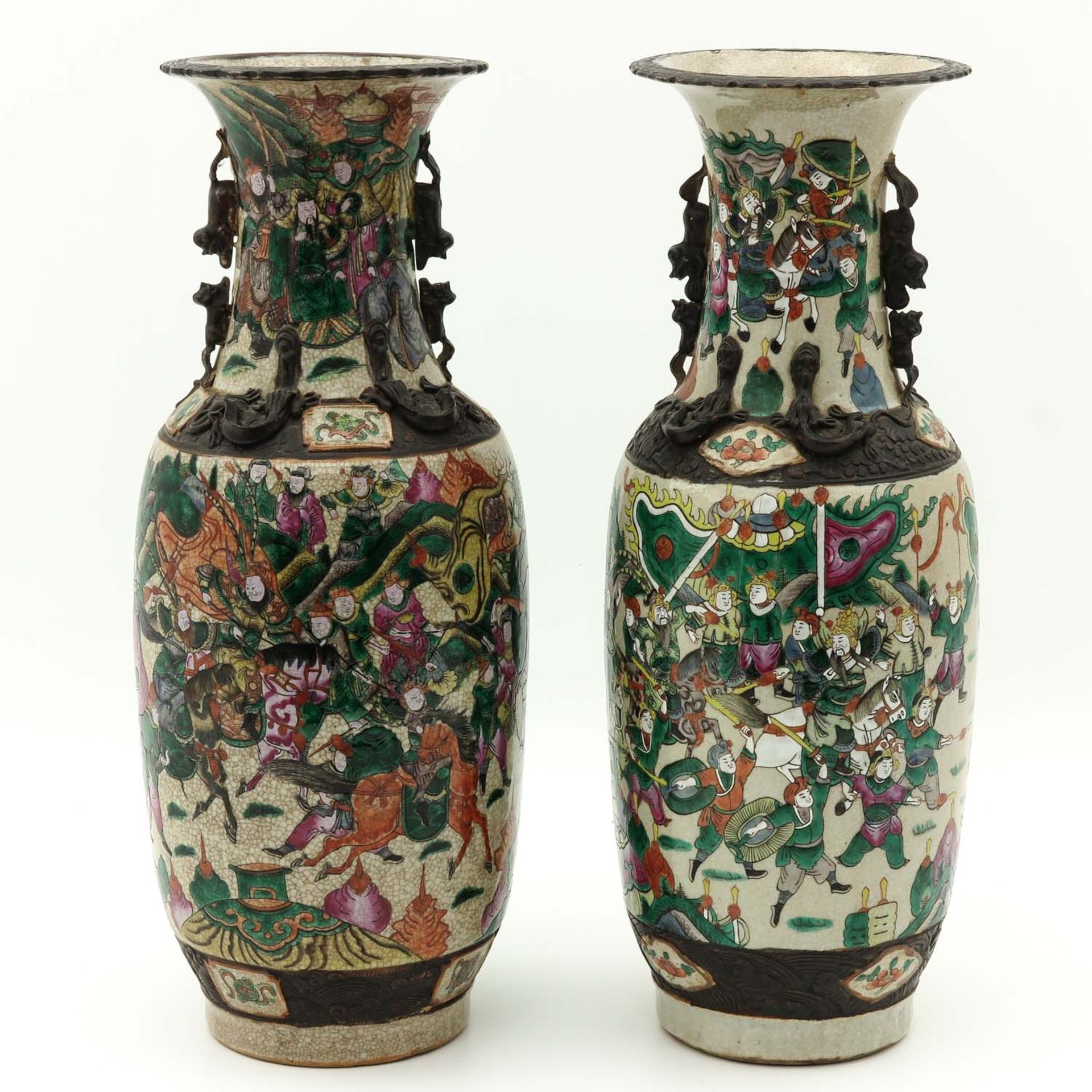 A Pair of Nanking Vases