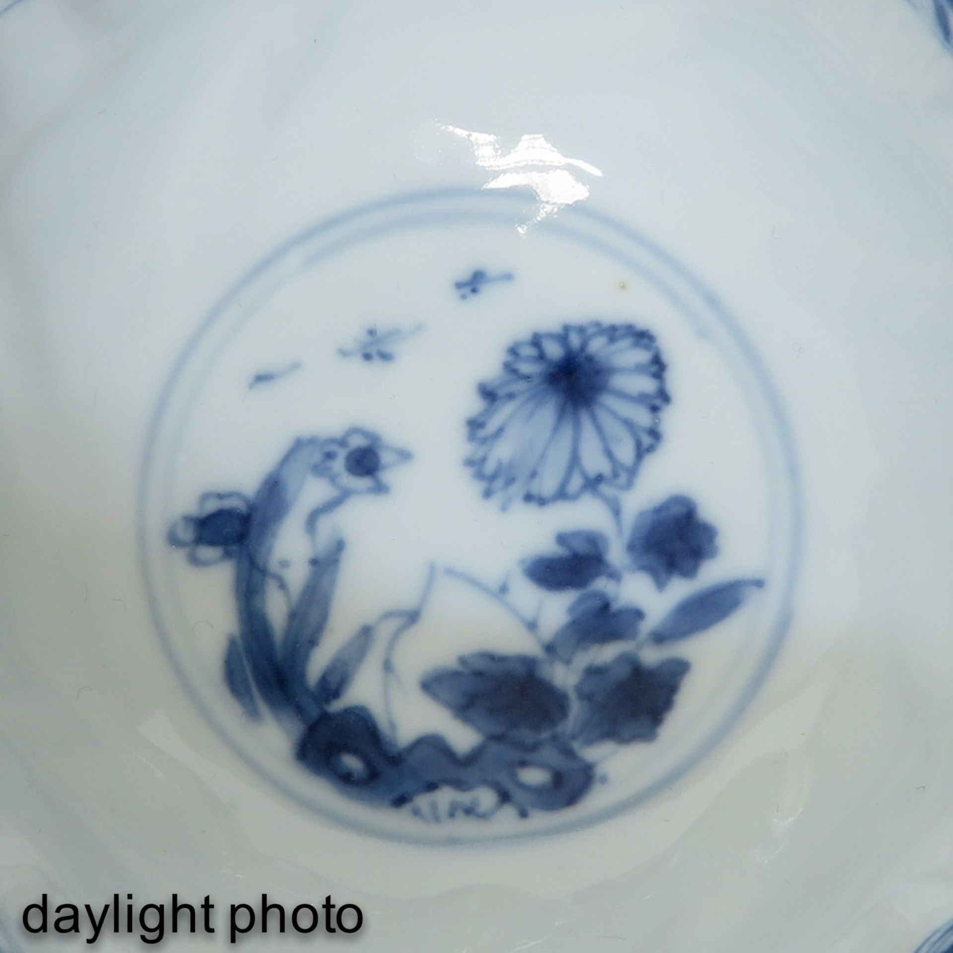 A Blue and White Cup and Saucer - Image 9 of 10