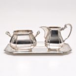 A 3 Piece Dutch Silver Milk and Sugar Set