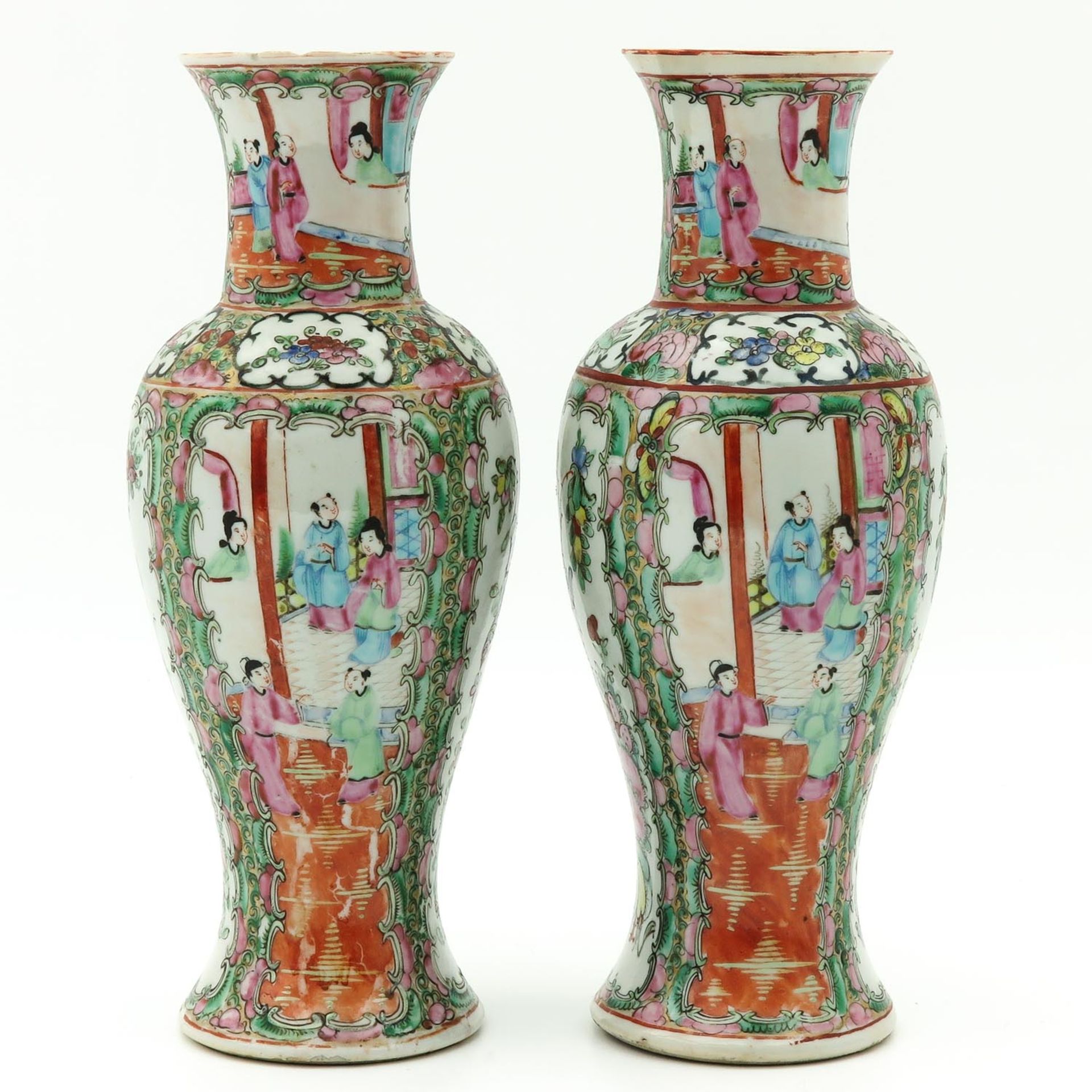 A Pair of Cantonese Vases - Image 3 of 10