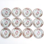 A Series of 12 Famille Rose Plates