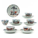 Six Imari Cups and Saucers