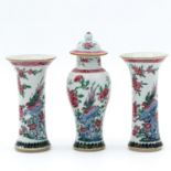 3 Famille Rose Miniature Vases