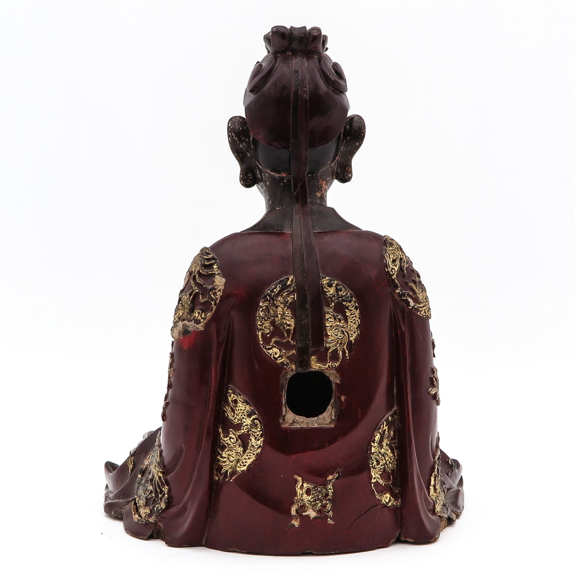 A Carved Wood Buddha - Image 3 of 10