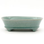 A Celadon Oval Shaped Altar Dish