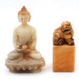 A Carved Jade Seal and Buddha