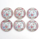 A Series of 6 Famille Rose Plates