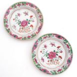 A Pair of Famille Rose Plates