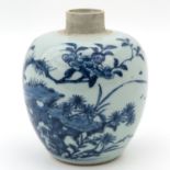 A BLue and White Ginger Jar