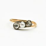 A Ladies Pearl and Diamond Ring