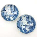 A Pair of Blue and White Plates