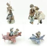 A Collection of 4 Lladro Sculptures