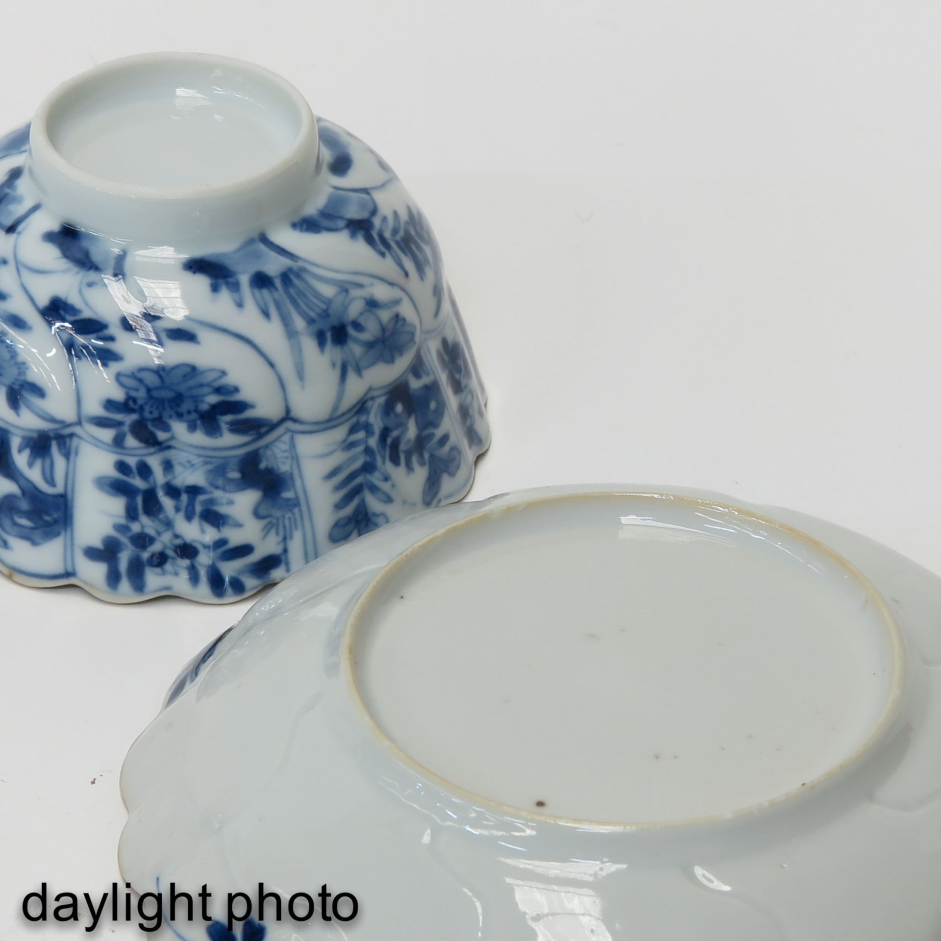 A Blue and White Cup and Saucer - Image 8 of 10