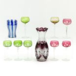 A Collection of Colored Crystal Stemware