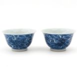 A Pair of Blue and White Cups