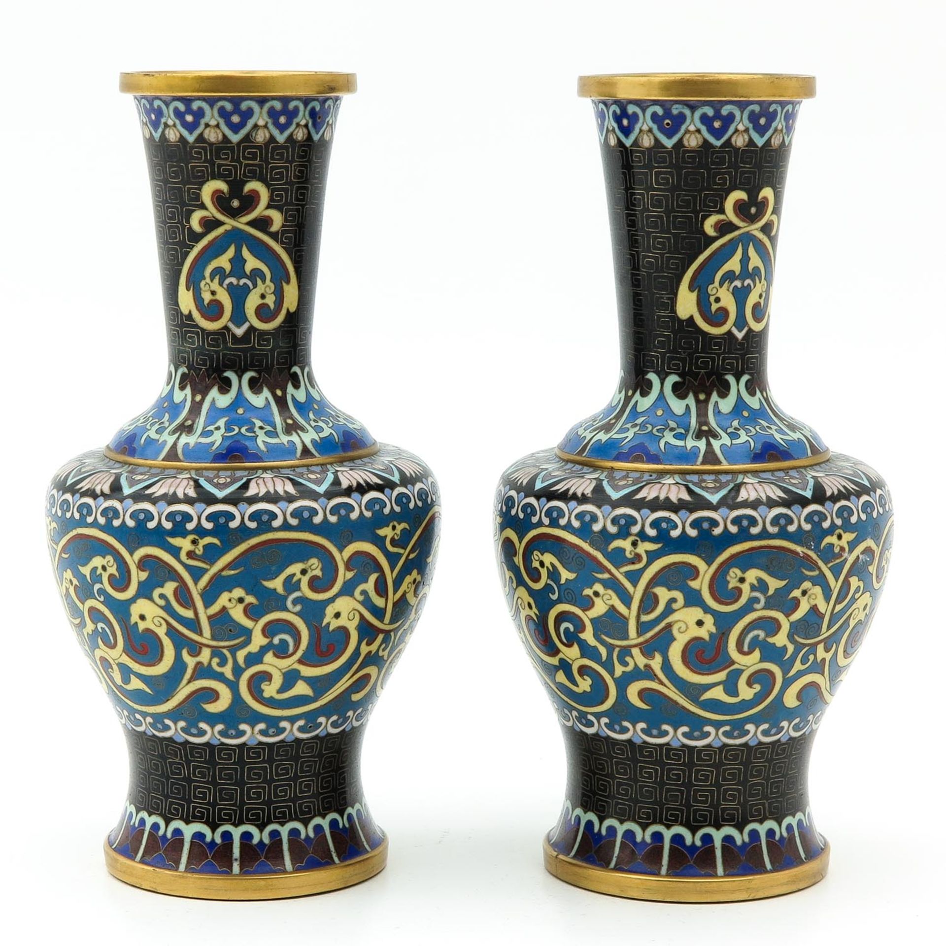 A Pair of Cloissone Vases - Image 3 of 9