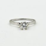 A Ladies 14KG Diamond Solitaire Ring