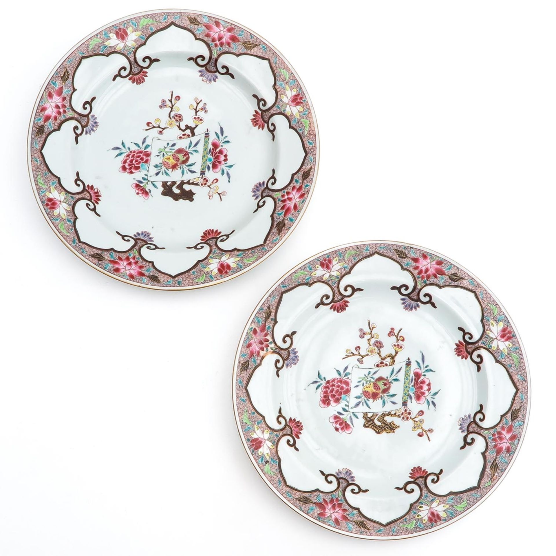 A Pair of Famille Rose Chargers