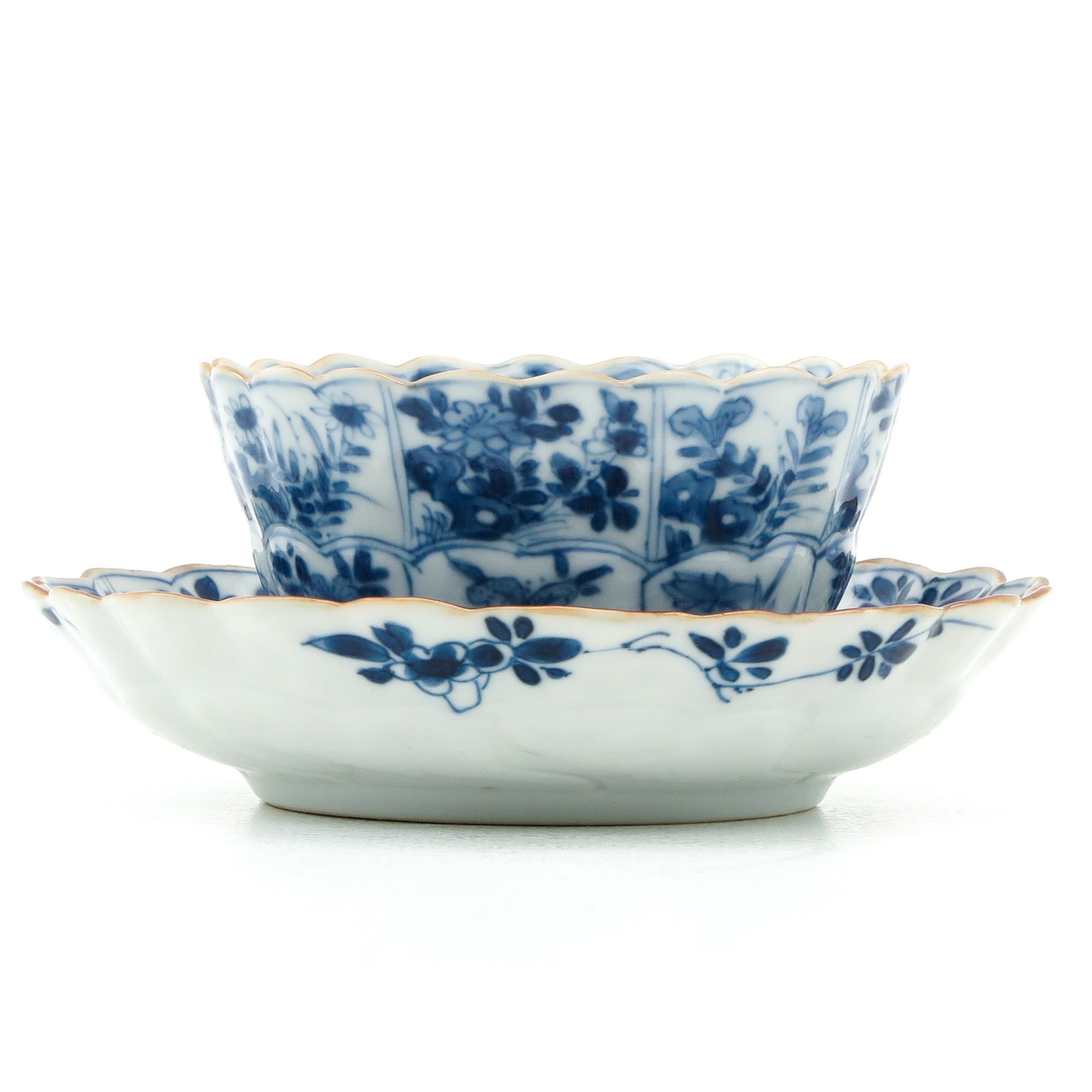 A Blue and White Cup and Saucer - Image 4 of 10