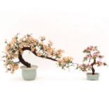 Two Jade Floral Sculptures