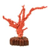 A Carved Red Coral Sculpture