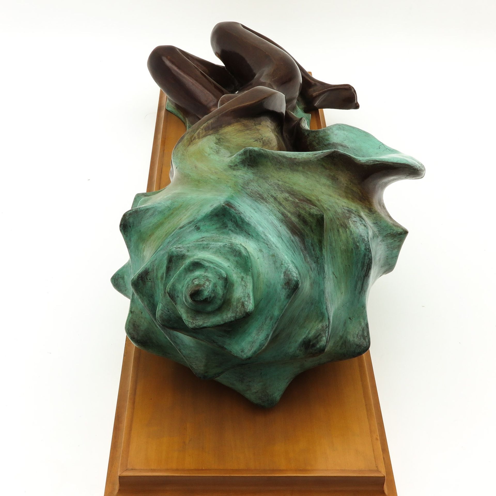 A Bronze Sculpture of Lady and Shell - Image 2 of 5