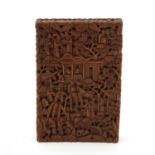 A Carved Wood Chinese Card Holder