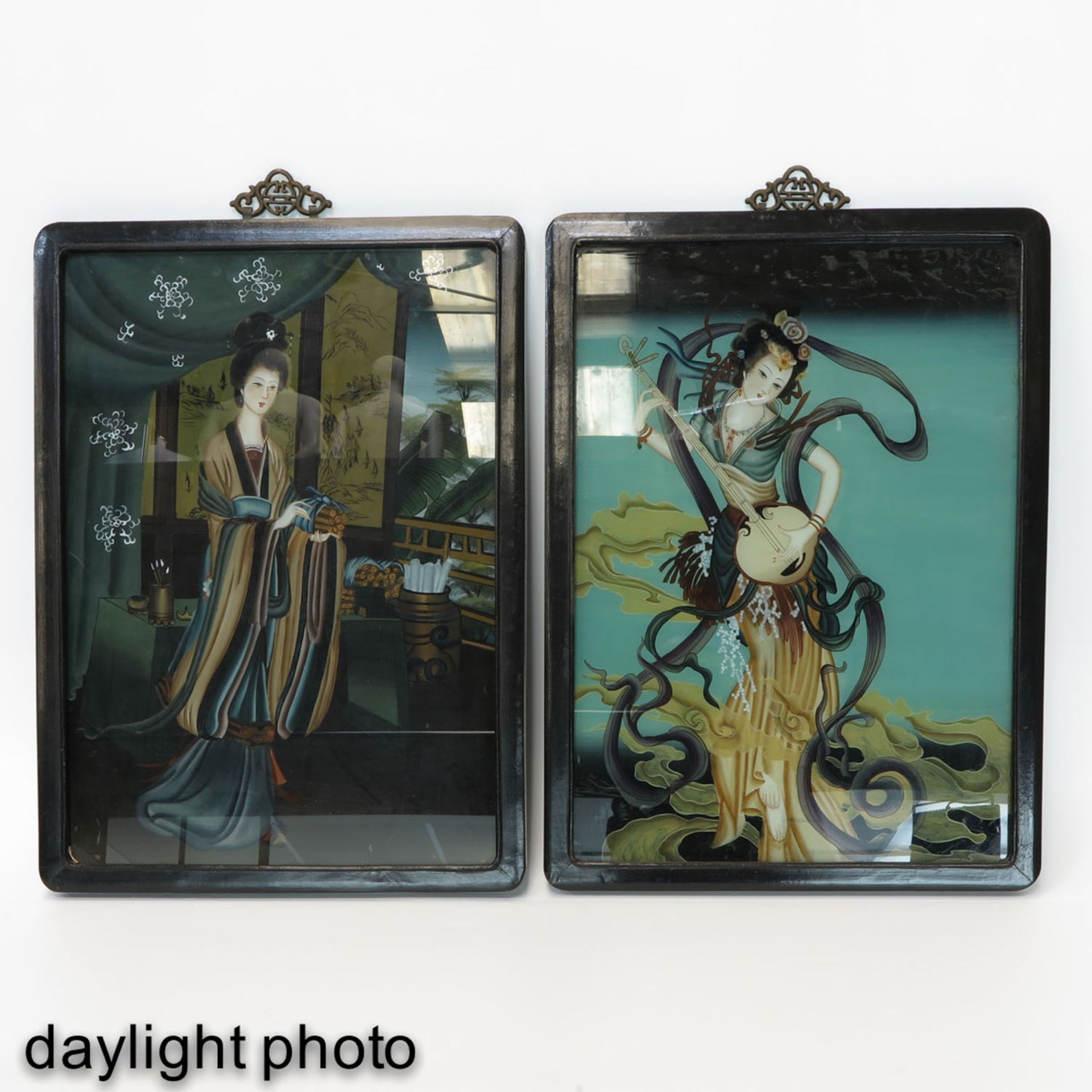 Two Reverse Paintings on Glass - Image 7 of 10